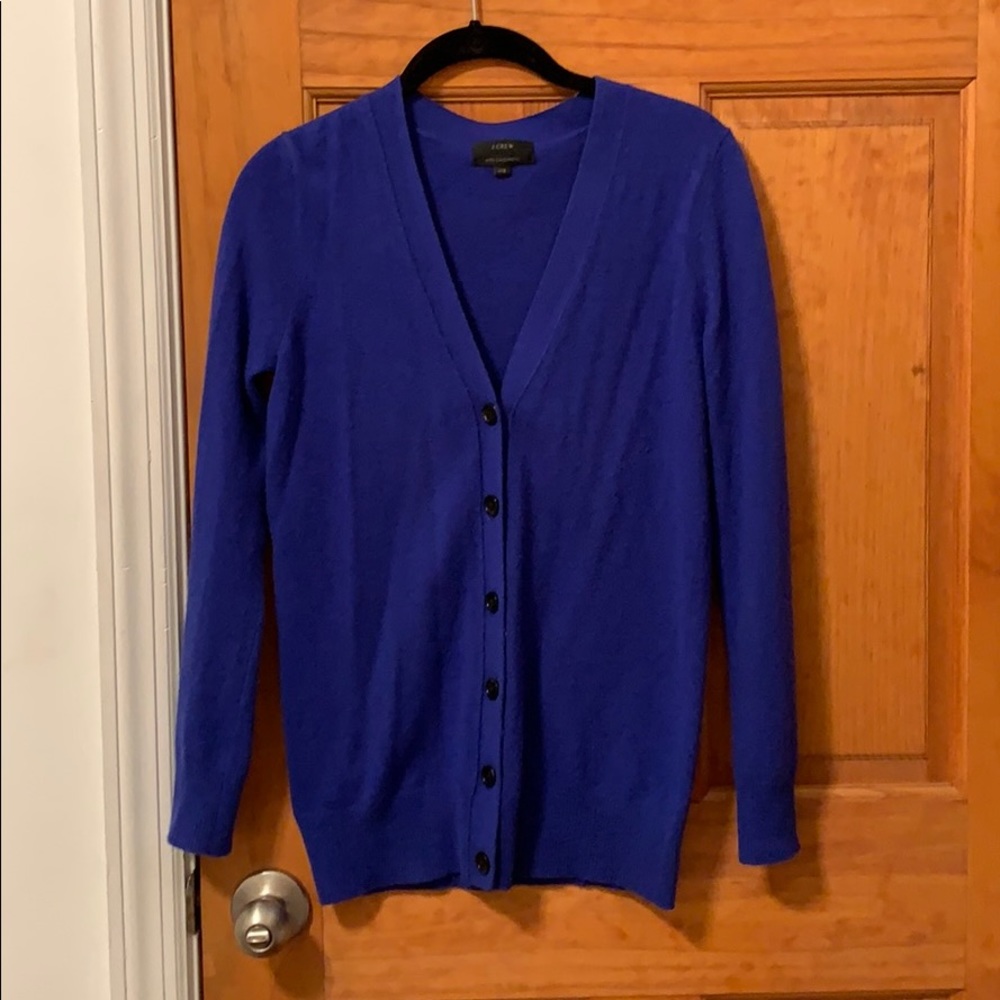 J. Crew cashmere blue cardigan